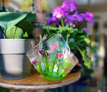 Fused Glass Spring Vase