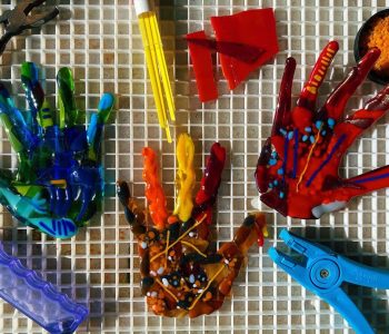 Fused Glass Turkey Hands